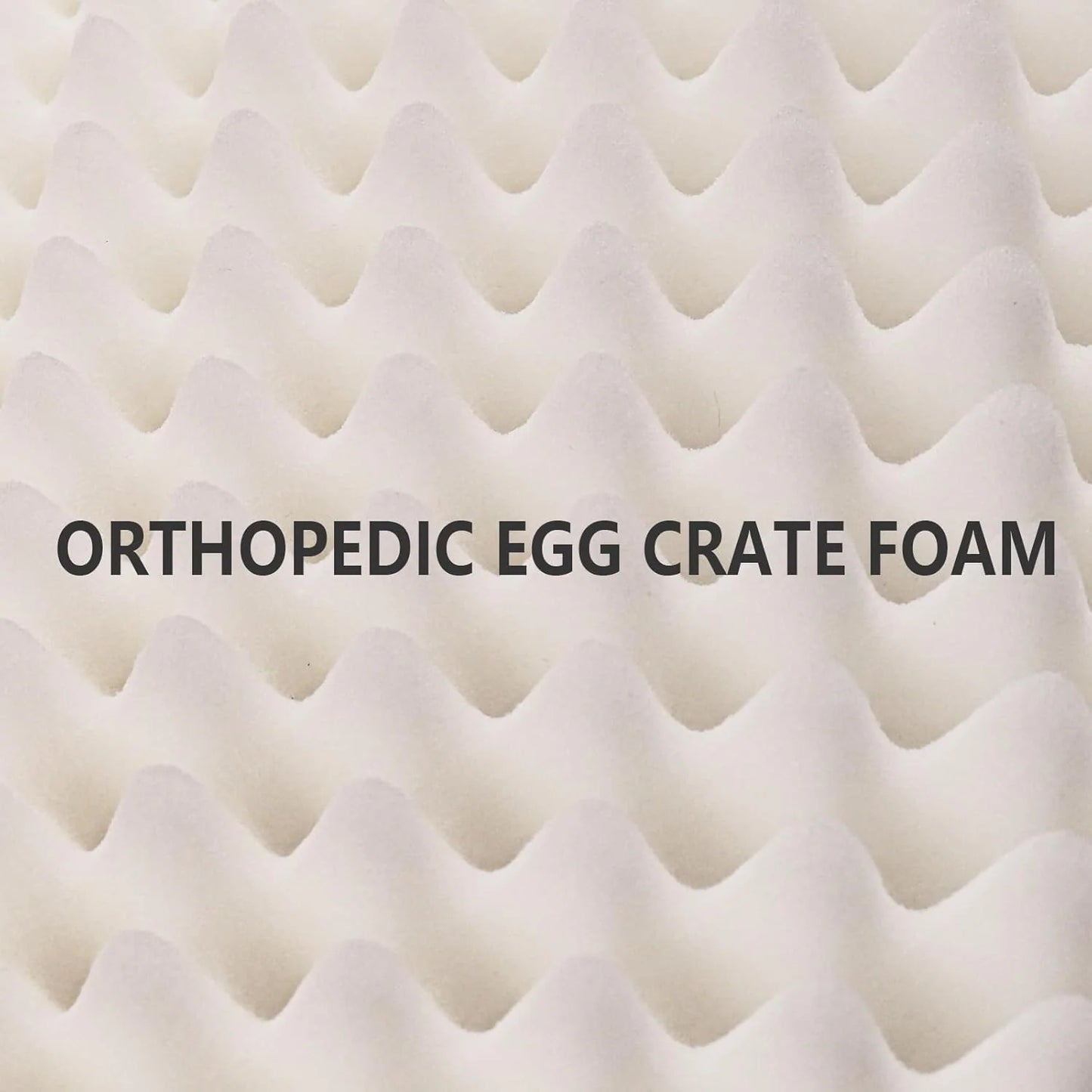 Orthopedic Dog Bed Waterproof Soft Comfortable Egg Crate Foam Large Pet Beds Crate Mat with Removable Washable Cover and Nonskid Bottom, Black