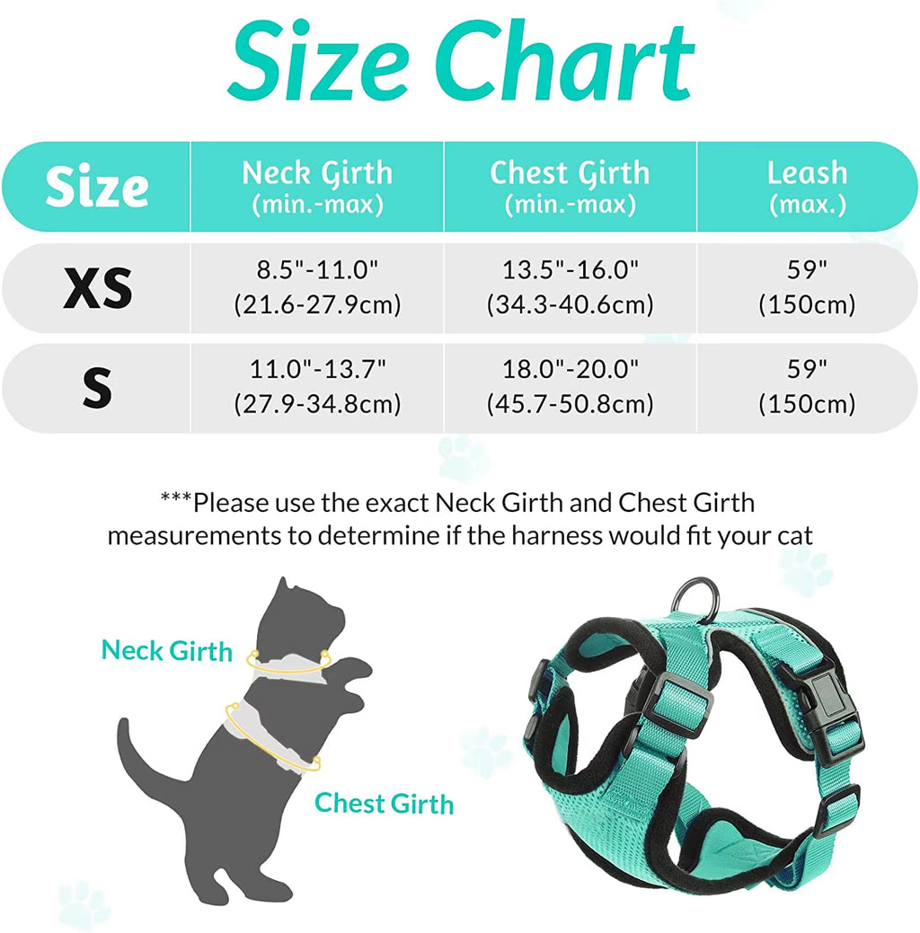 Cat Harness and Leash for Walking, Escape Proof Soft Adjustable Vest Harnesses for Cats, Easycontrol