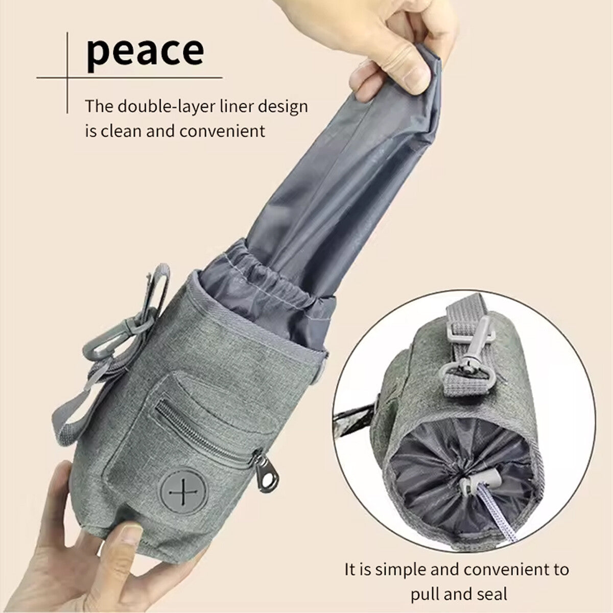 Portable Dog Training Treat Bag Pet Walking Snack Pouch with Waste Pickup Holder