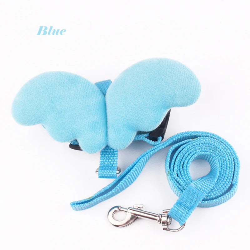 Angel Wings Pet Harness and Leash Set for Cats Puppy Rabbit Cute Cat Harnesses Kitten Accessories Artículos Para Mascotas Lead