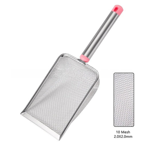 1Pcs Stainless Steel Fine Mesh Cat Litter Scoop Easy to Clean Non-Stick Shovel for Reptiles Sand Efficient Durable Litter Scoop