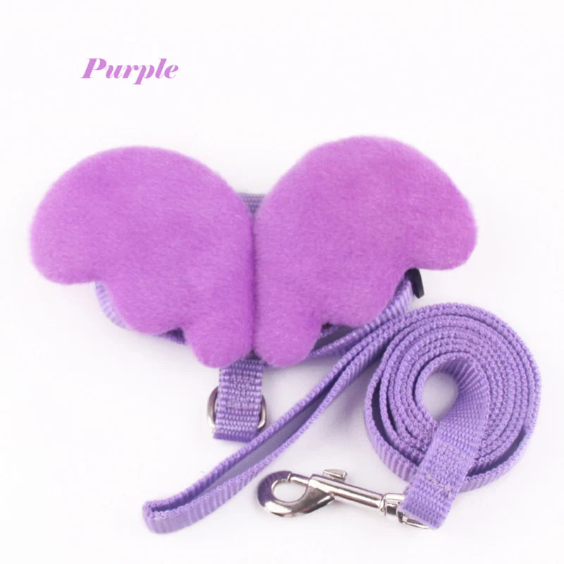 Angel Wings Pet Harness and Leash Set for Cats Puppy Rabbit Cute Cat Harnesses Kitten Accessories Artículos Para Mascotas Lead