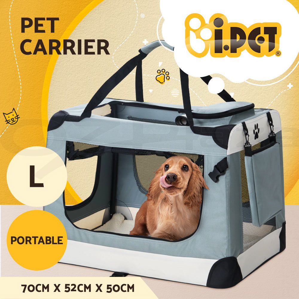 I.Pet Pet Soft Crate Carrier Dog Cat Travel Portable Bag Large Puppy Kennel Cage