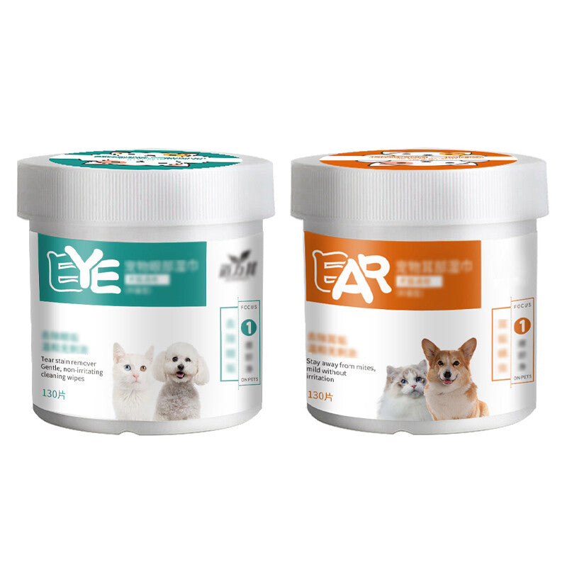 130Pcs Wipes Wet Pet Eye/Ear Dog Cat Tear Stain Remover Cleaning Paper Wipes AU