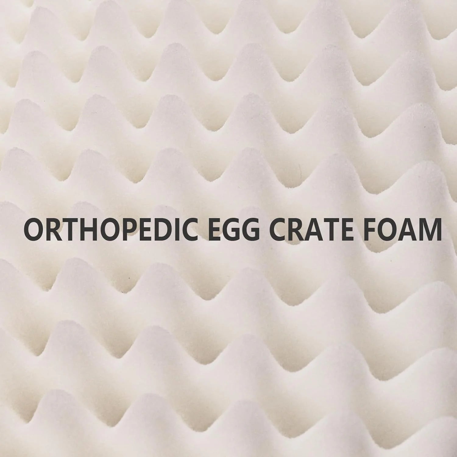 Orthopedic Dog Bed Waterproof Soft Comfortable Egg Crate Foam Large Pet Beds Crate Mat with Removable Washable Cover and Nonskid Bottom, Black