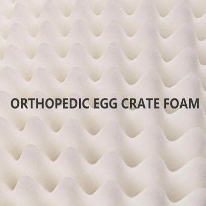 Orthopedic Dog Bed Waterproof Soft Comfortable Egg Crate Foam Large Pet Beds Crate Mat with Removable Washable Cover and Nonskid Bottom, Black