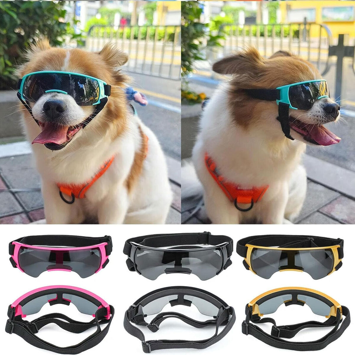 Dog Sunglasses UV Eye Protection Goggles for Small Pets Outdoor Travel Sunshade