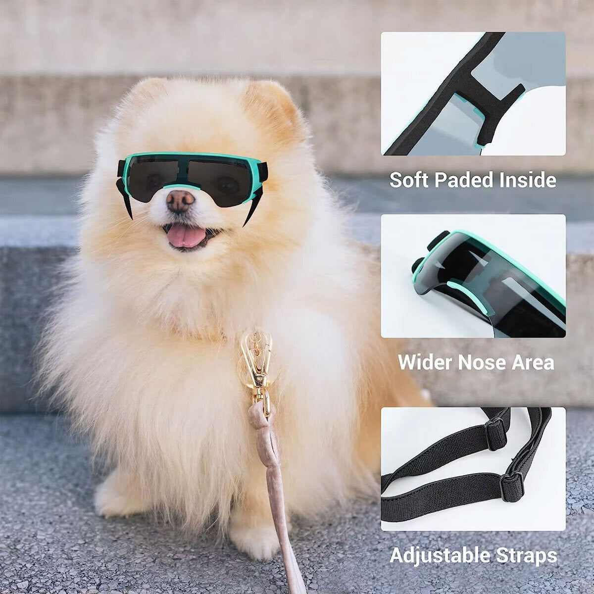 Dog Sunglasses UV Eye Protection Goggles for Small Pets Outdoor Travel Sunshade