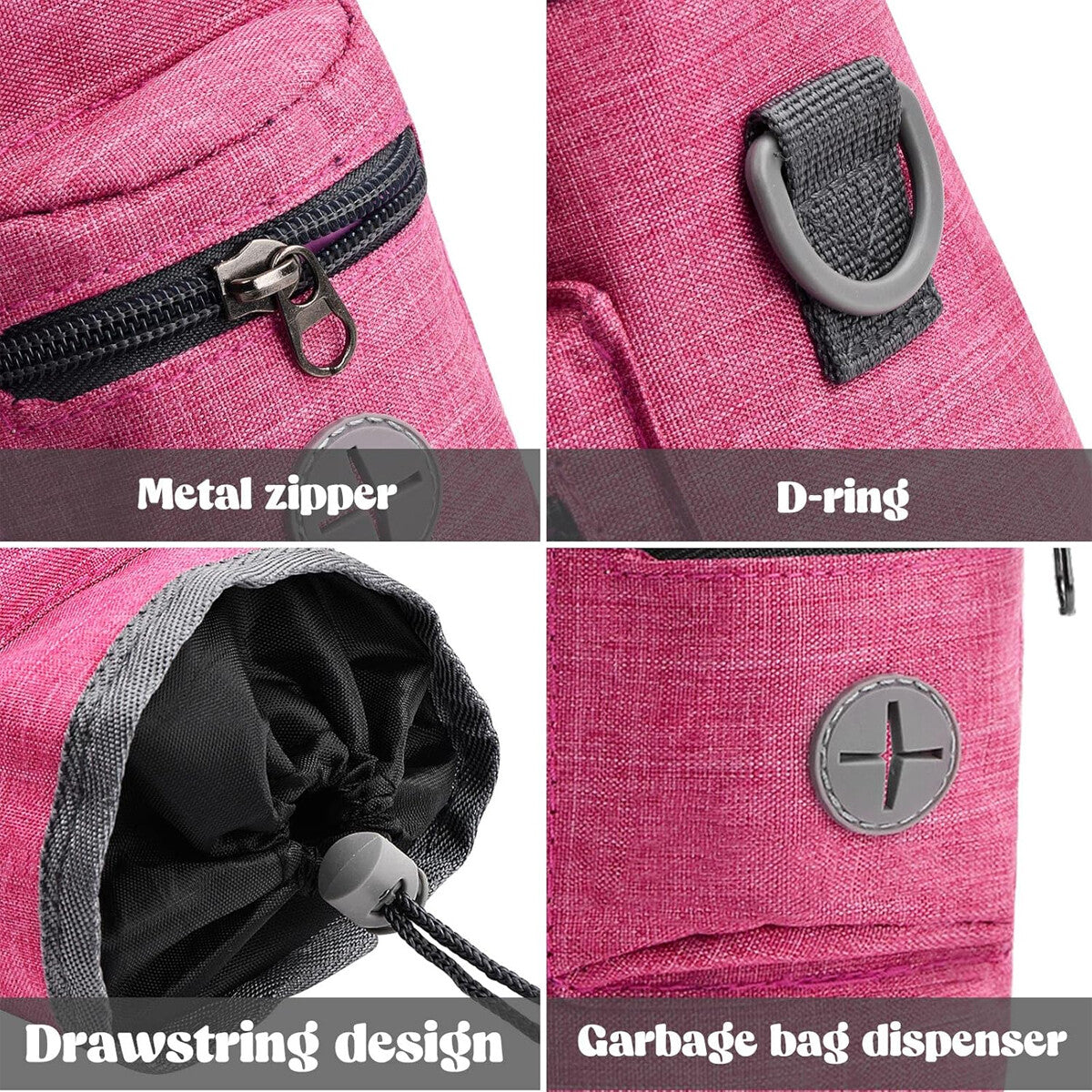 Portable Dog Training Treat Bag Pet Walking Snack Pouch with Waste Pickup Holder