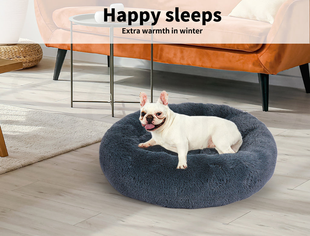 Pawz Dog Calming Bed Warm Soft Plush Thicker round Comfy Sleeping Large Washable