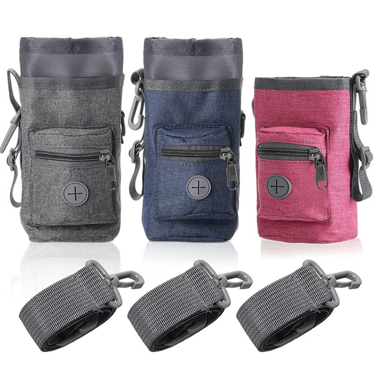 Portable Dog Training Treat Bag Pet Walking Snack Pouch with Waste Pickup Holder