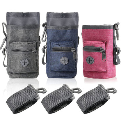 Portable Dog Training Treat Bag Pet Walking Snack Pouch with Waste Pickup Holder