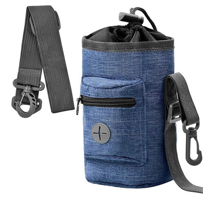 Portable Dog Training Treat Bag Pet Walking Snack Pouch with Waste Pickup Holder