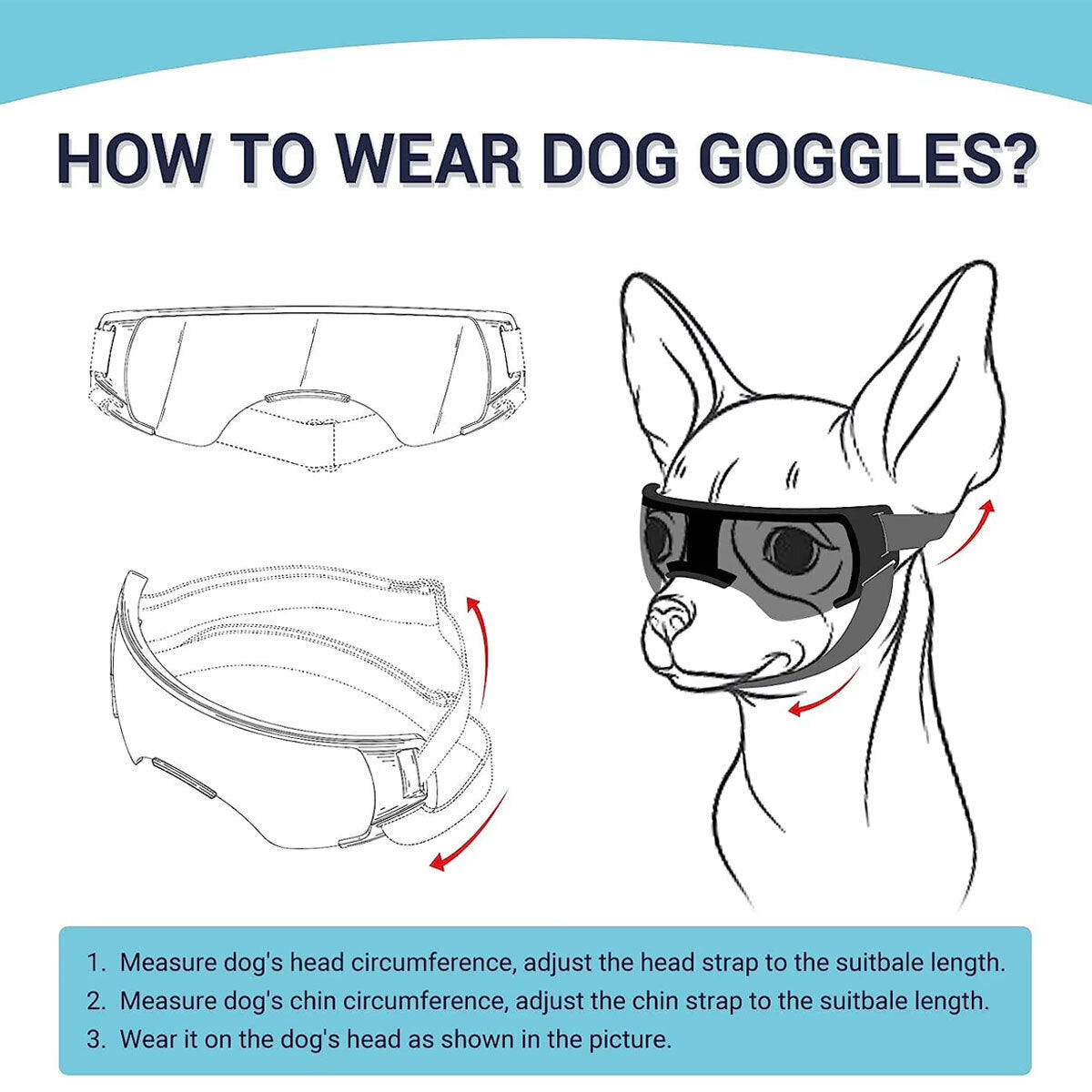 Dog Sunglasses UV Eye Protection Goggles for Small Pets Outdoor Travel Sunshade